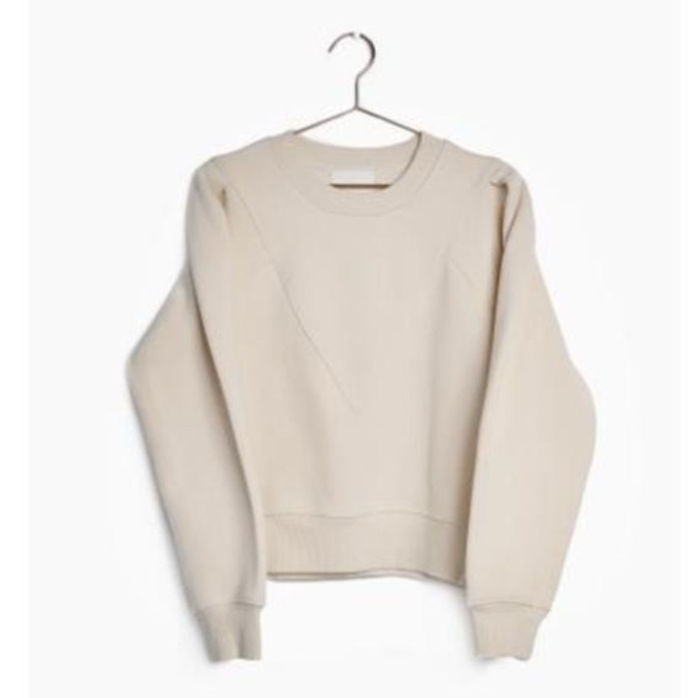 All : Row Simone sweater cotton cropped cream crew neck pullover Small S